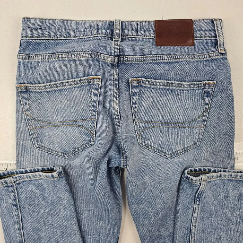 Hollister skinny epic flex jeans light wash 28x30 blue denim‎ 28x28 mens